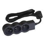Multiprise LEGRAND 3*2P+T 16A 3M - Noir et Gris foncé