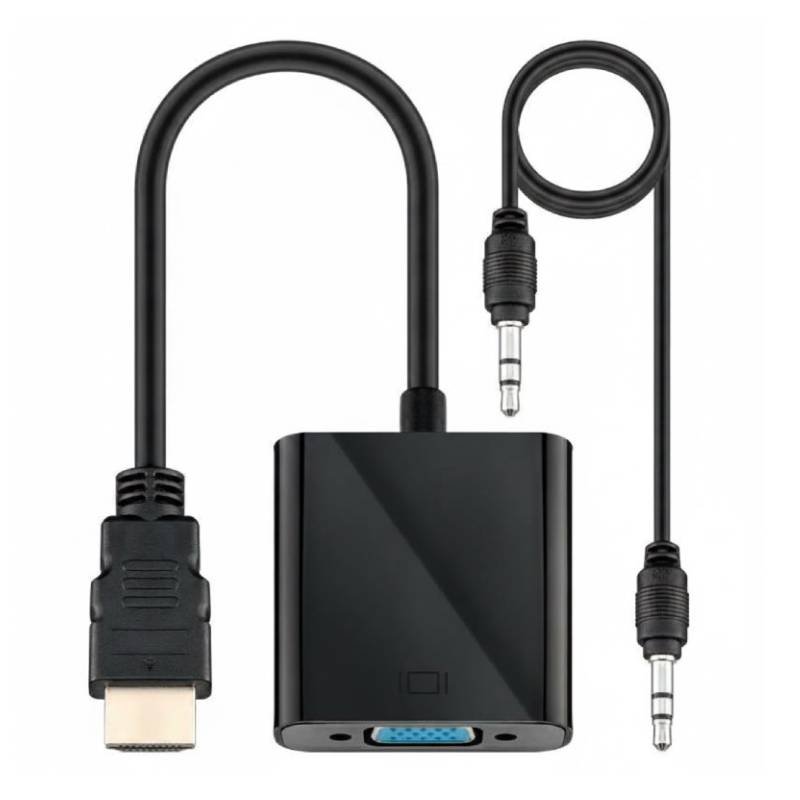 Convertisseur HDMI Vers VGA Vidéo Full HD 1080p Avec Câble Jack Convertisseur HDMI Vers VGA Vidéo Full HD 1080p Avec Câble Jack