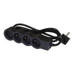 Rallonge Multiprises extra-plate LEGRAND 4 Prises 1,5m - Noir& gris foncé