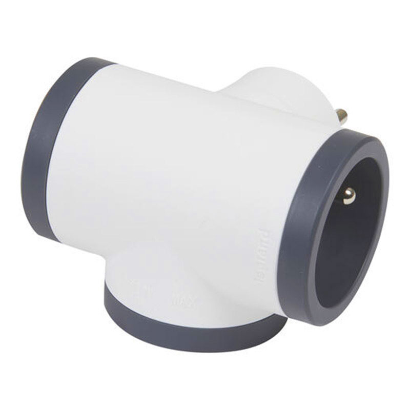 Multiprises LEGRAND 3 Prises 2P+T 16A 230V Avec Sorties Latérales - Blanc & Gris foncé