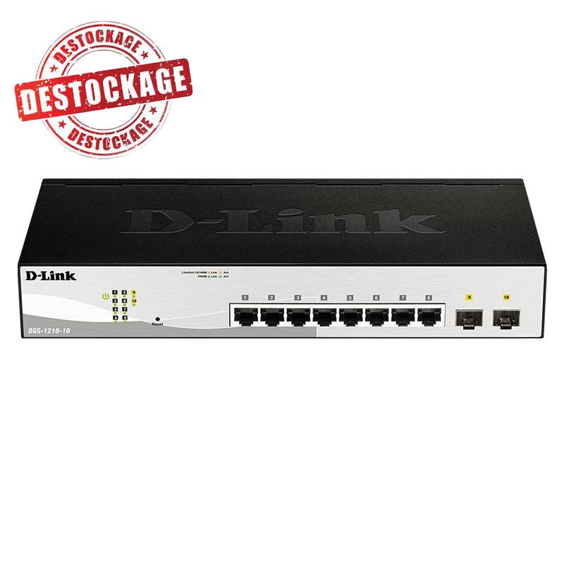 Switch D-LINK DGS-1210-10 8 Ports 10/100 mbps 4 GbE et 2 SFP Switch D-LINK DGS-1210-10 8 Ports 10/100 mbps 4 GbE et 2 SFP