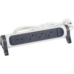 Multiprise LEGRAND 4X2P+T 1,5M - Blanc et Gris Foncé