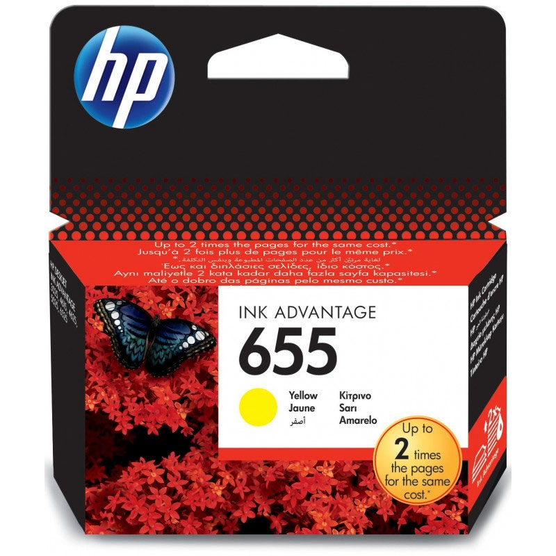 Cartouche Original jet d'encre HP 655 - Jaune Cartouche Original jet d'encre HP 655 - Jaune