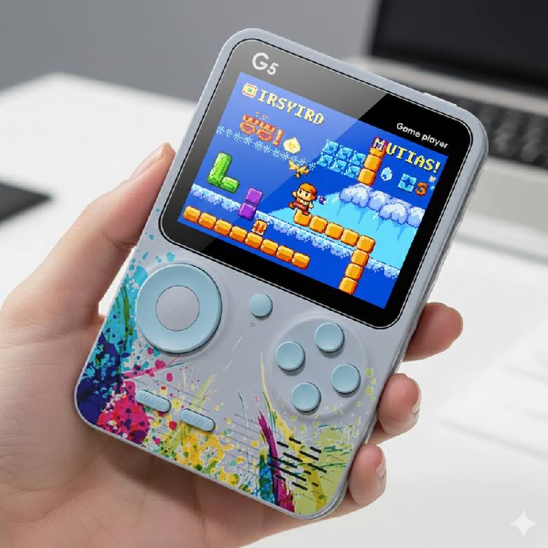 Console De Jeu G5 Pour Enfants 500 Jeux intégrés - Gris