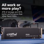 Disque Dur Interne Crucial P310 4TB PCIe Gen4 NVMe 2280 M.2 SSD