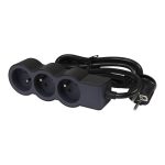 Multiprise LEGRAND 3*2P+T 16A 3M - Noir et Gris foncé