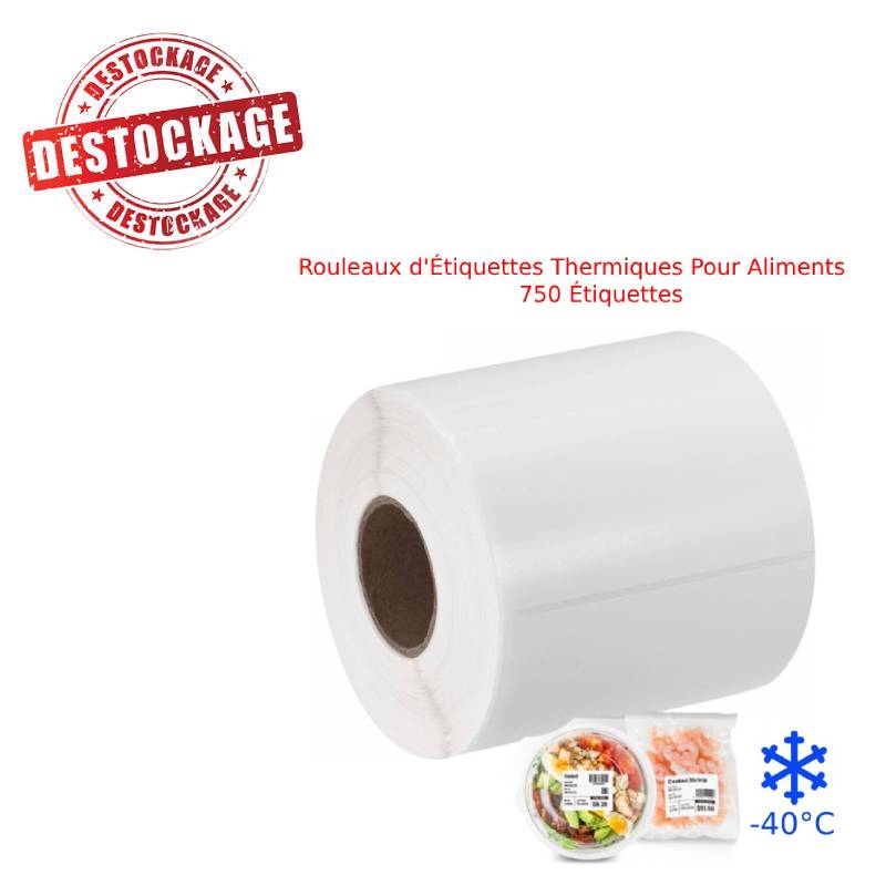 Pack de 5 Rouleaux d'Étiquettes Thermiques Pour Aliments - 750 Étiquettes Pack de 5 Rouleaux d'Étiquettes Thermiques Pour Aliments - 750 Étiquettes