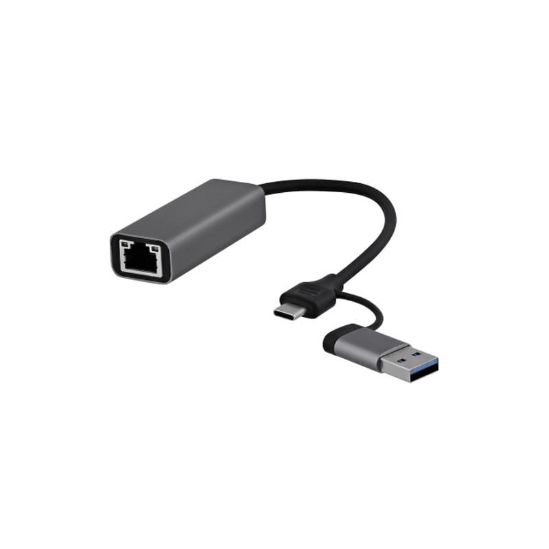 Adaptateur Réseau TNB TCRJ45C Type-C Vers RJ45 - Gris Adaptateur Réseau TNB TCRJ45C Type-C Vers RJ45 - Gris